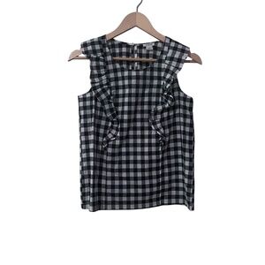 NWOT J. Crew Women’s Blue and White Gingham Top Size 2